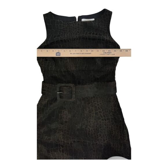 Cache Luxe Black Croc-Embossed Midi Dress Size 4 - Picture 6 of 11
